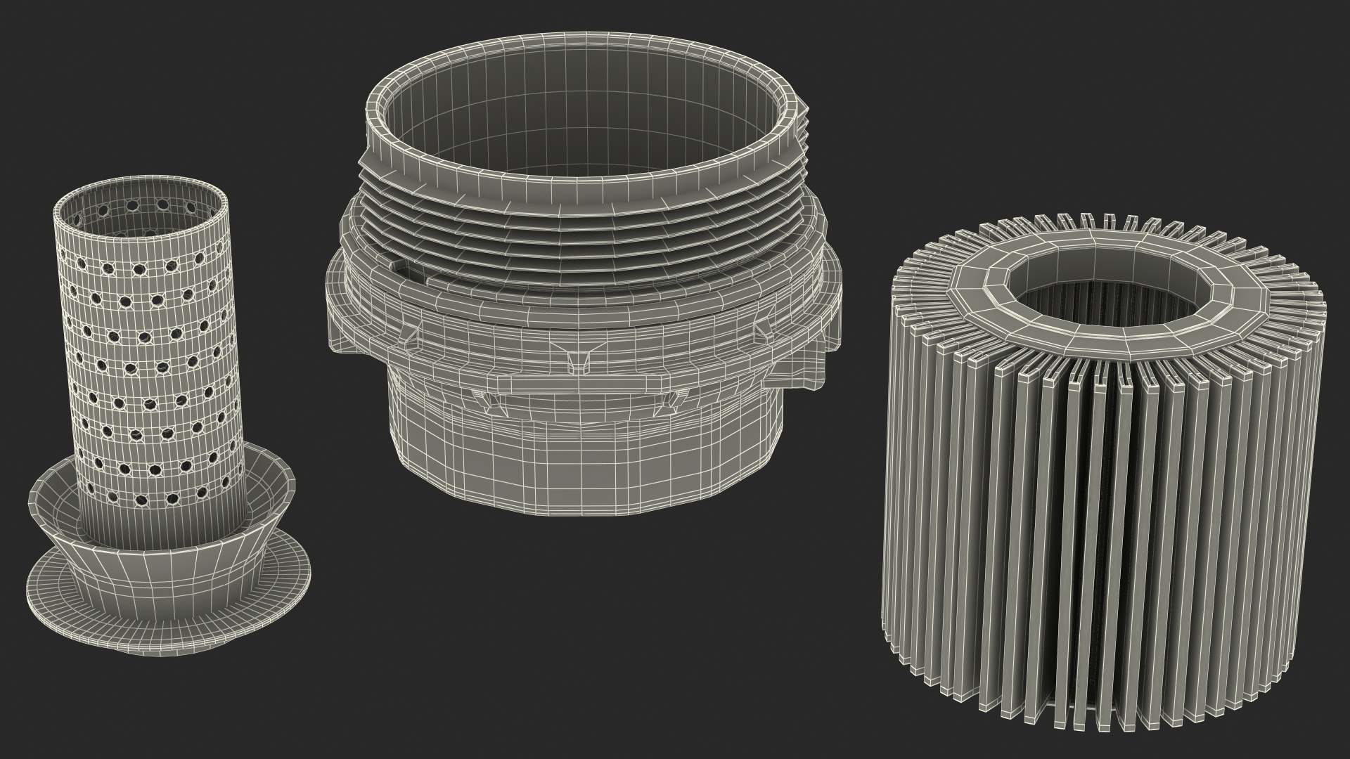 3D Oil Filter Housing with Filtering Element