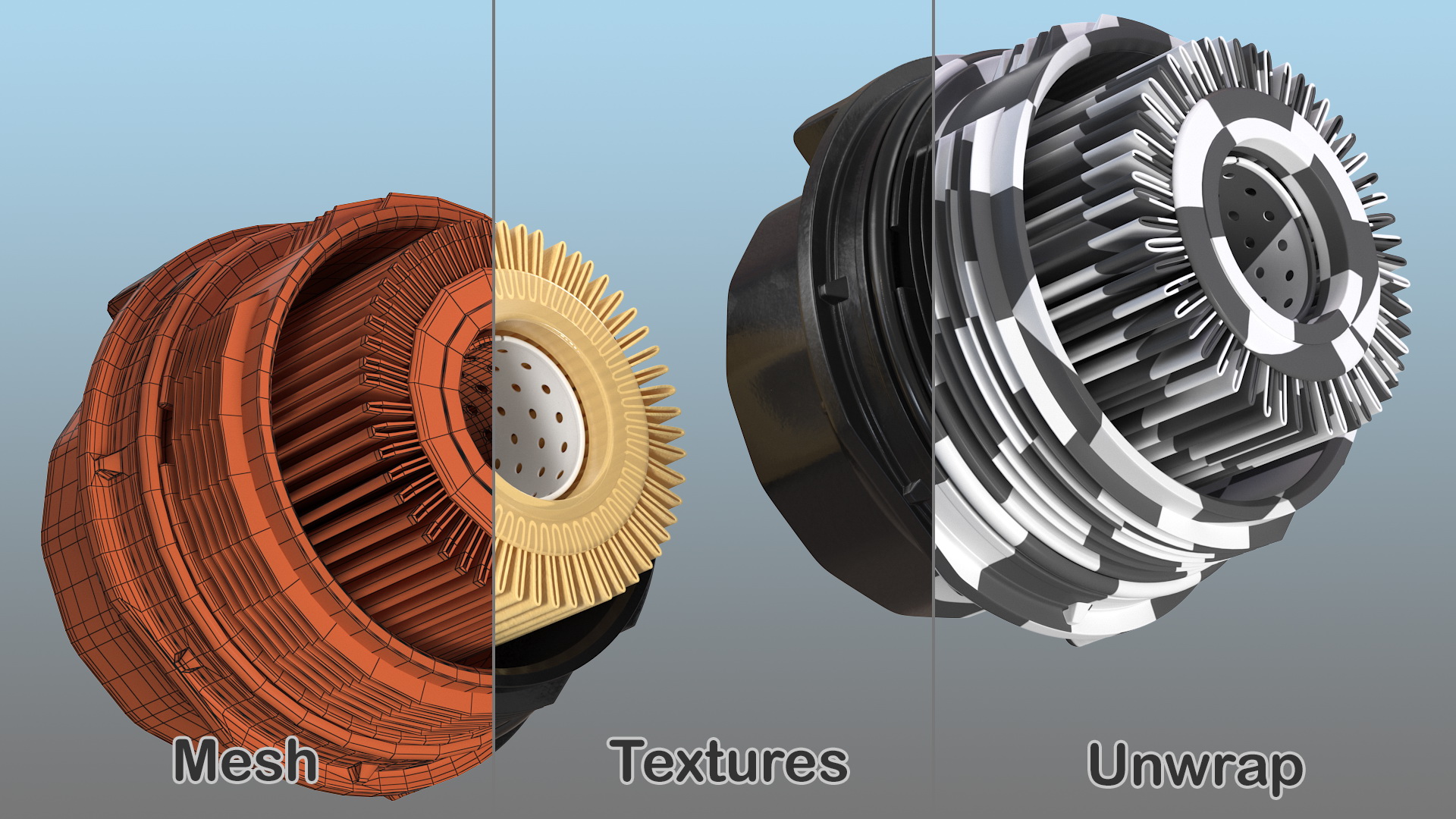 3D Oil Filter Housing with Filtering Element