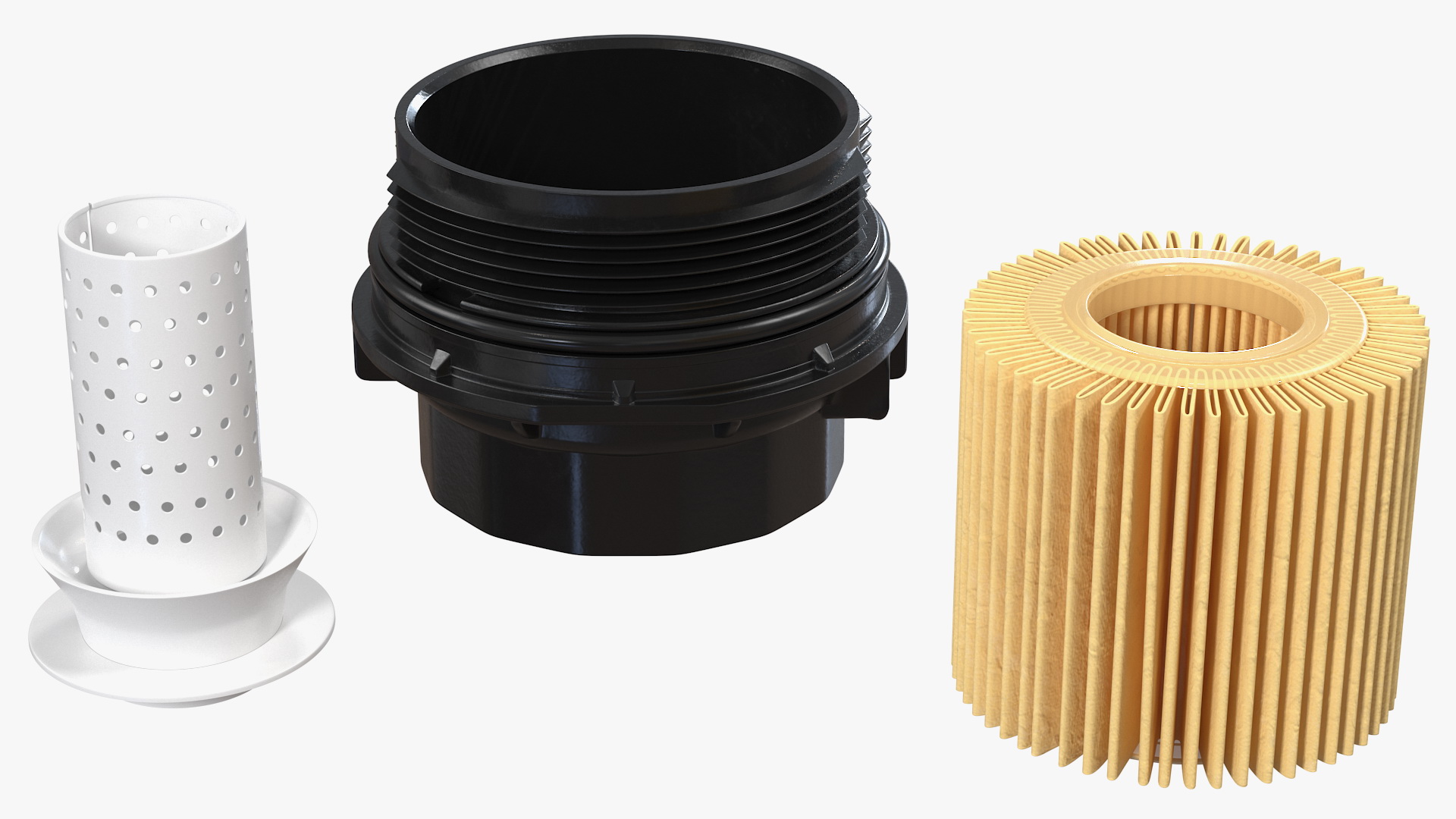 3D Oil Filter Housing with Filtering Element