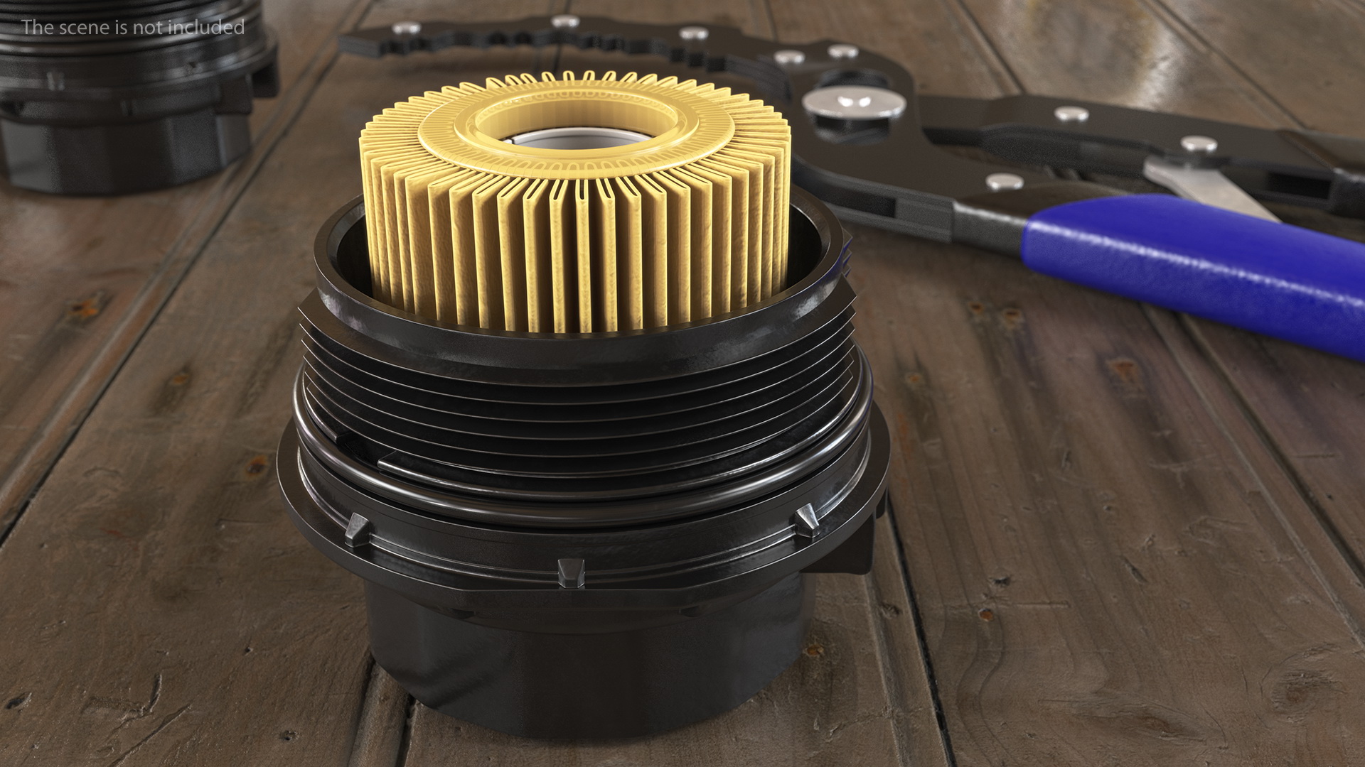 3D Oil Filter Housing with Filtering Element