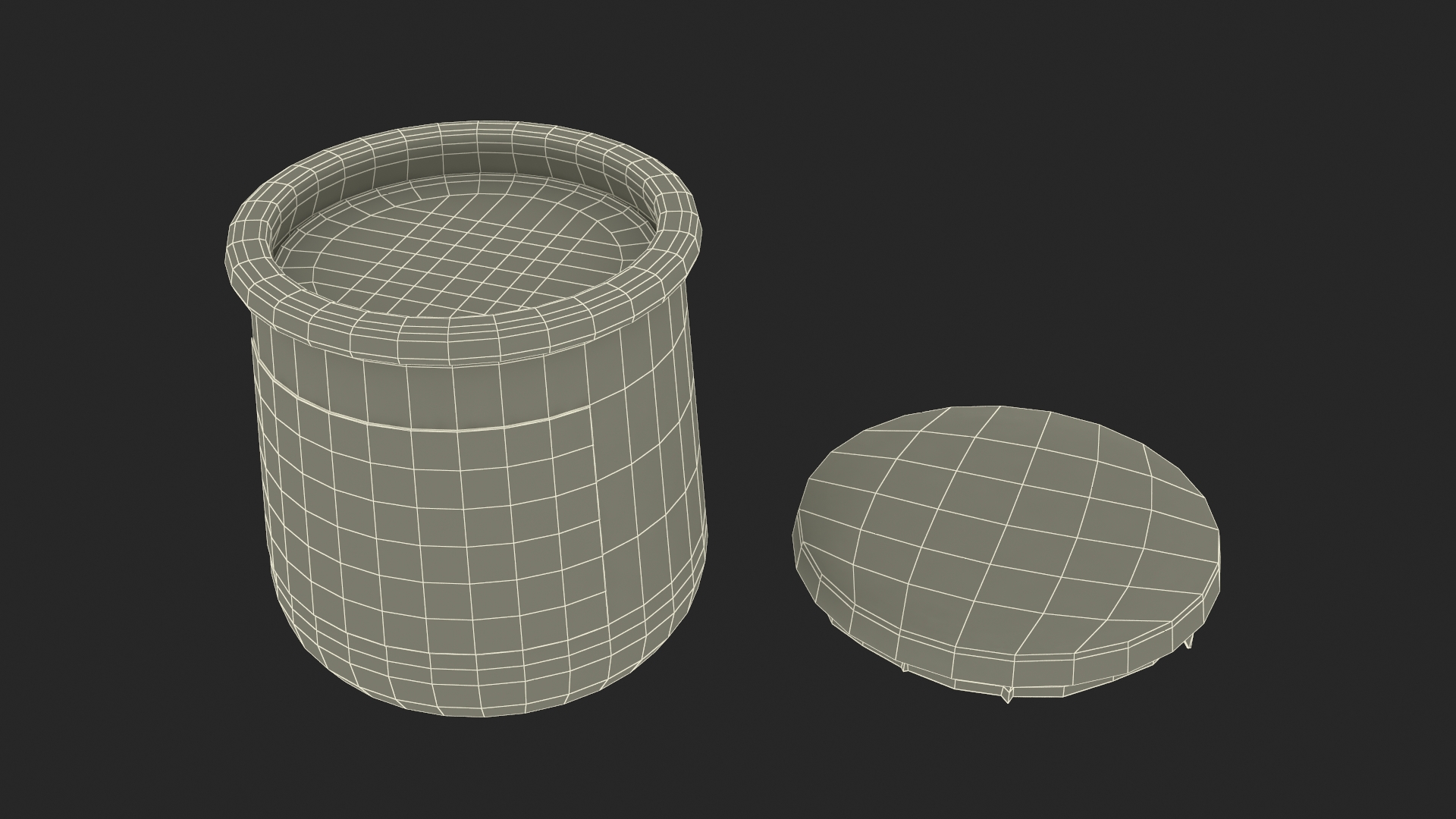 3D French Style Oui Yogurt Container Full model