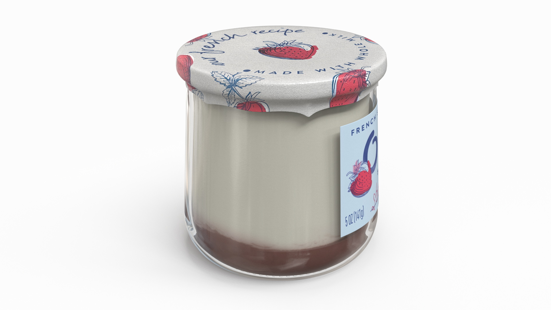 3D French Style Oui Yogurt Container Full model
