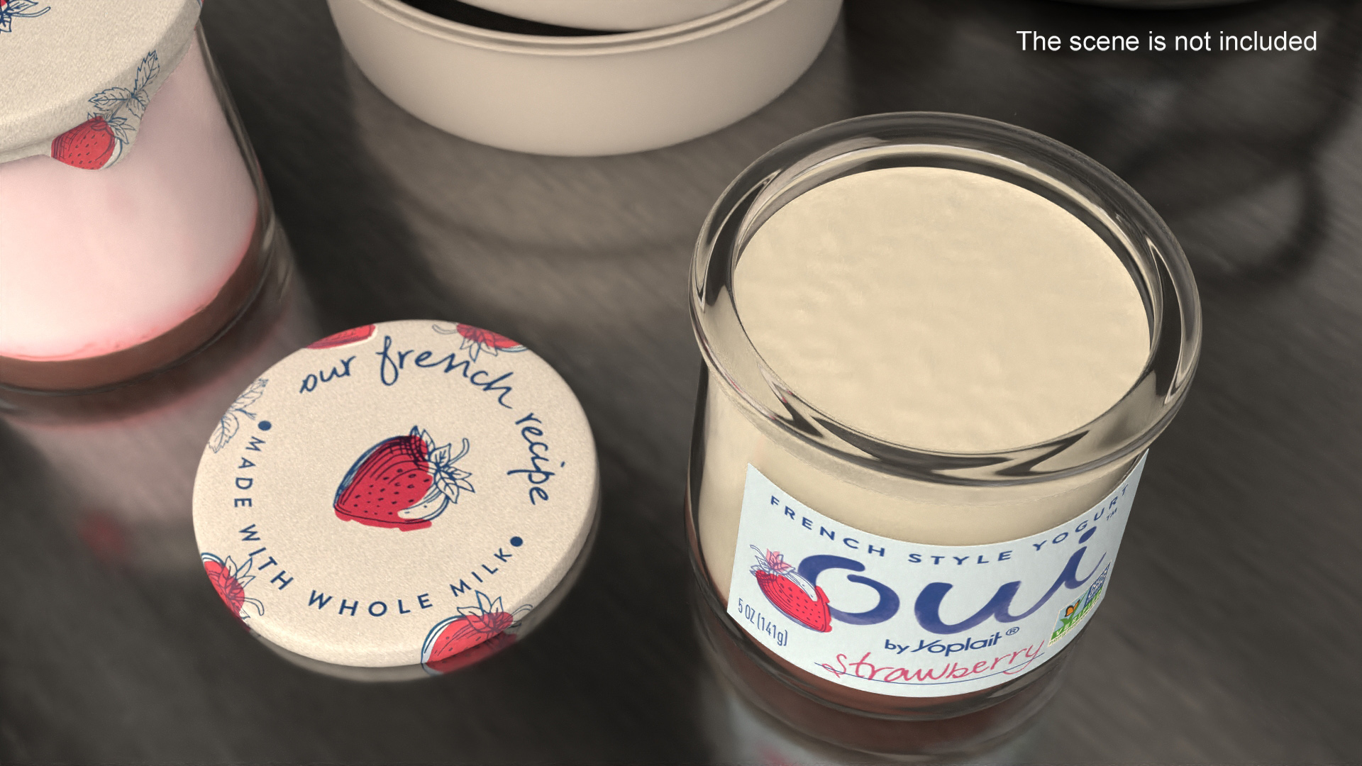 3D French Style Oui Yogurt Container Full model