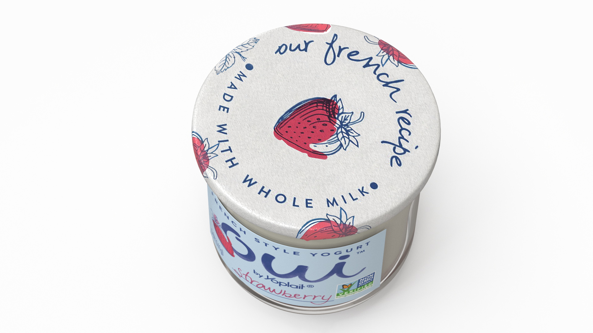 3D French Style Oui Yogurt Container Full model