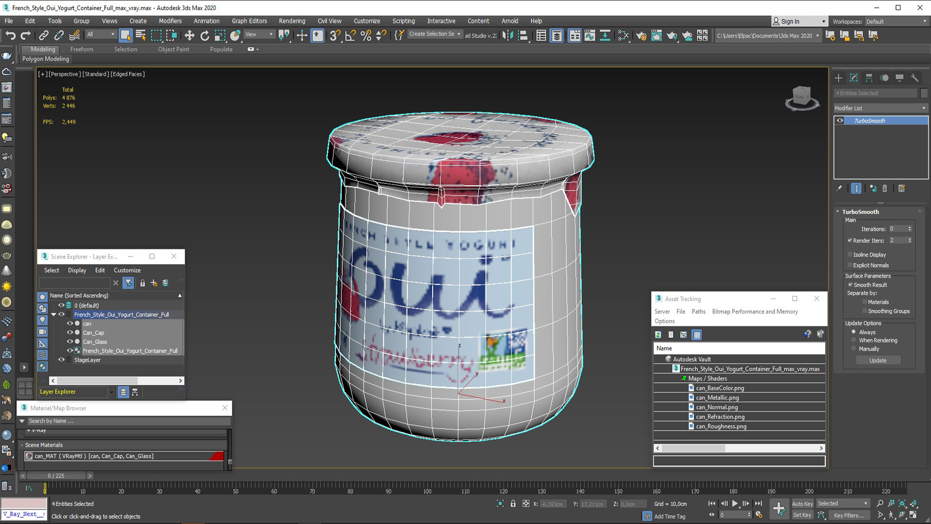 3D French Style Oui Yogurt Container Full model