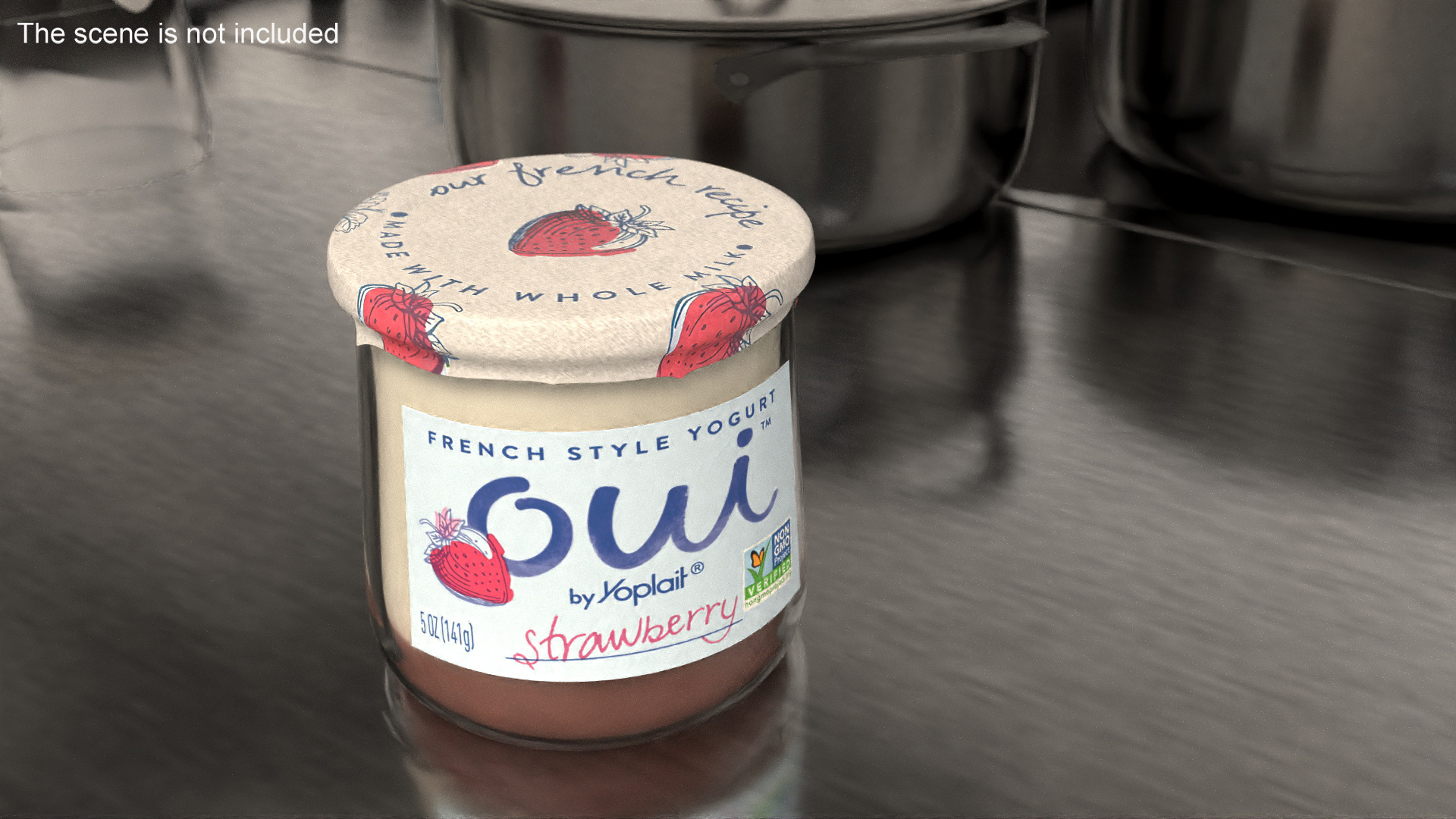 3D French Style Oui Yogurt Container Full model