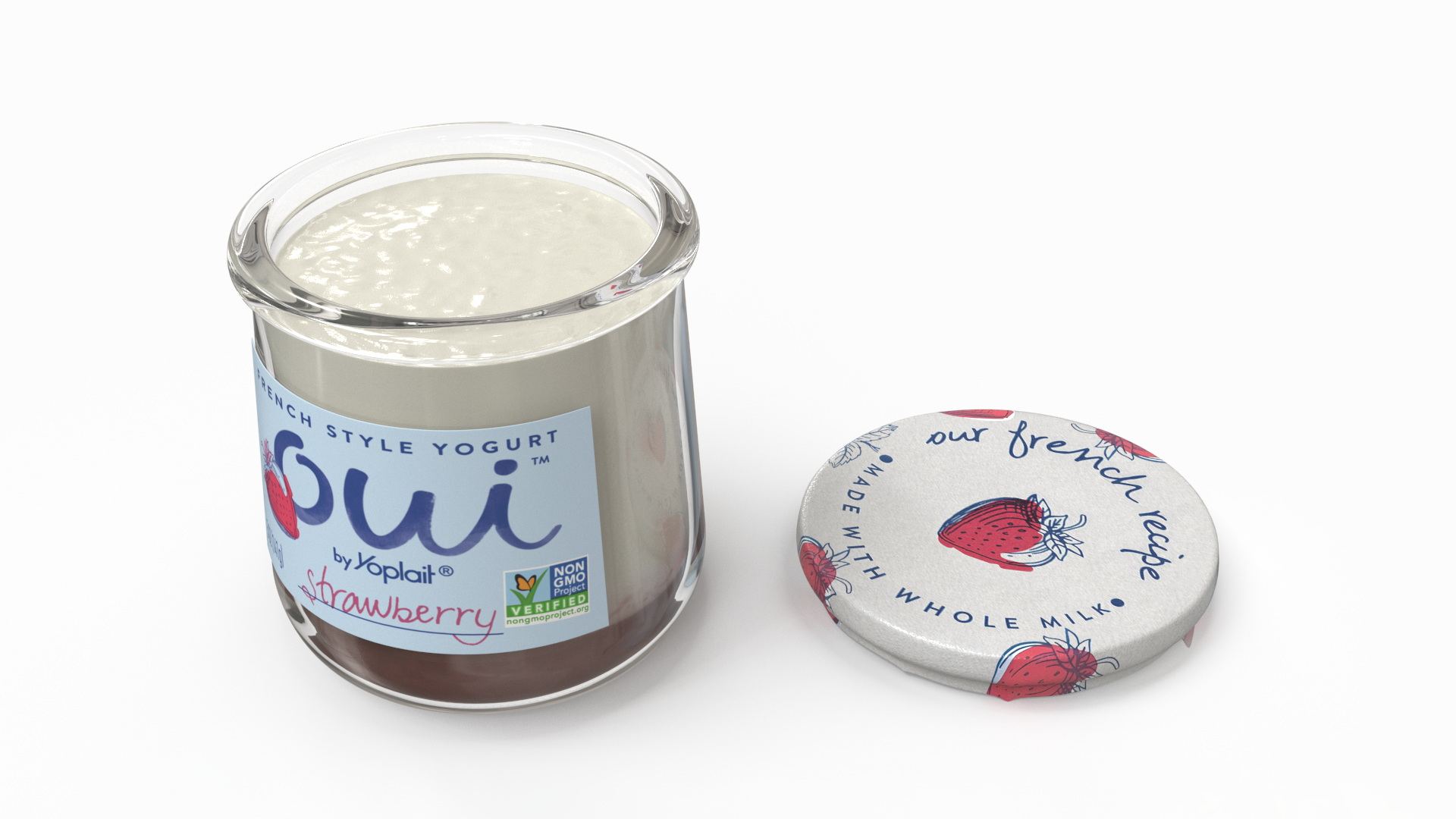 3D French Style Oui Yogurt Container Full model