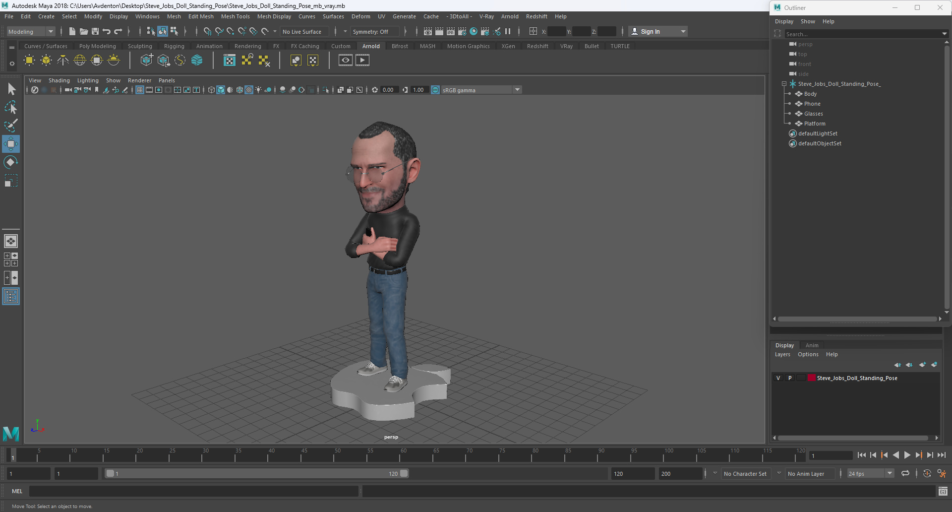 Steve Jobs Doll Standing Pose 3D model