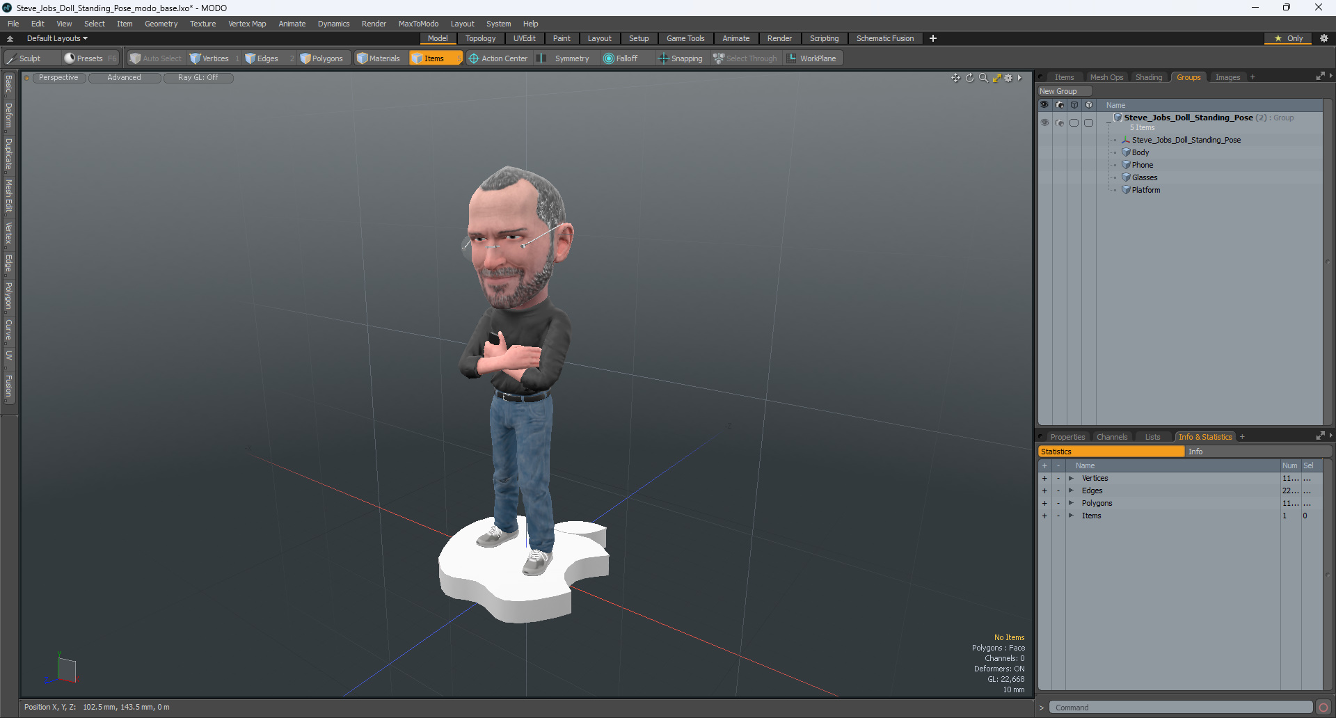Steve Jobs Doll Standing Pose 3D model