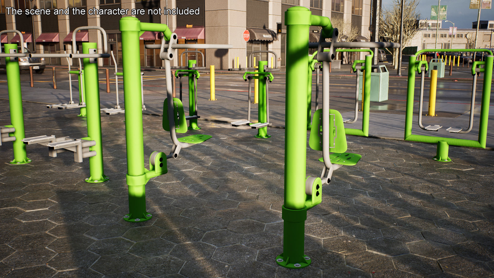 Pull Chair Green Outdoor Trainer 3D