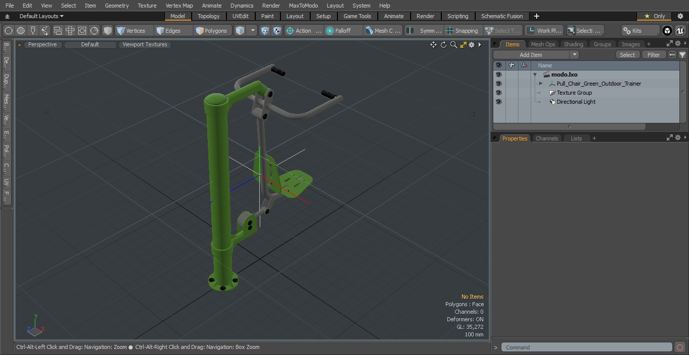 Pull Chair Green Outdoor Trainer 3D