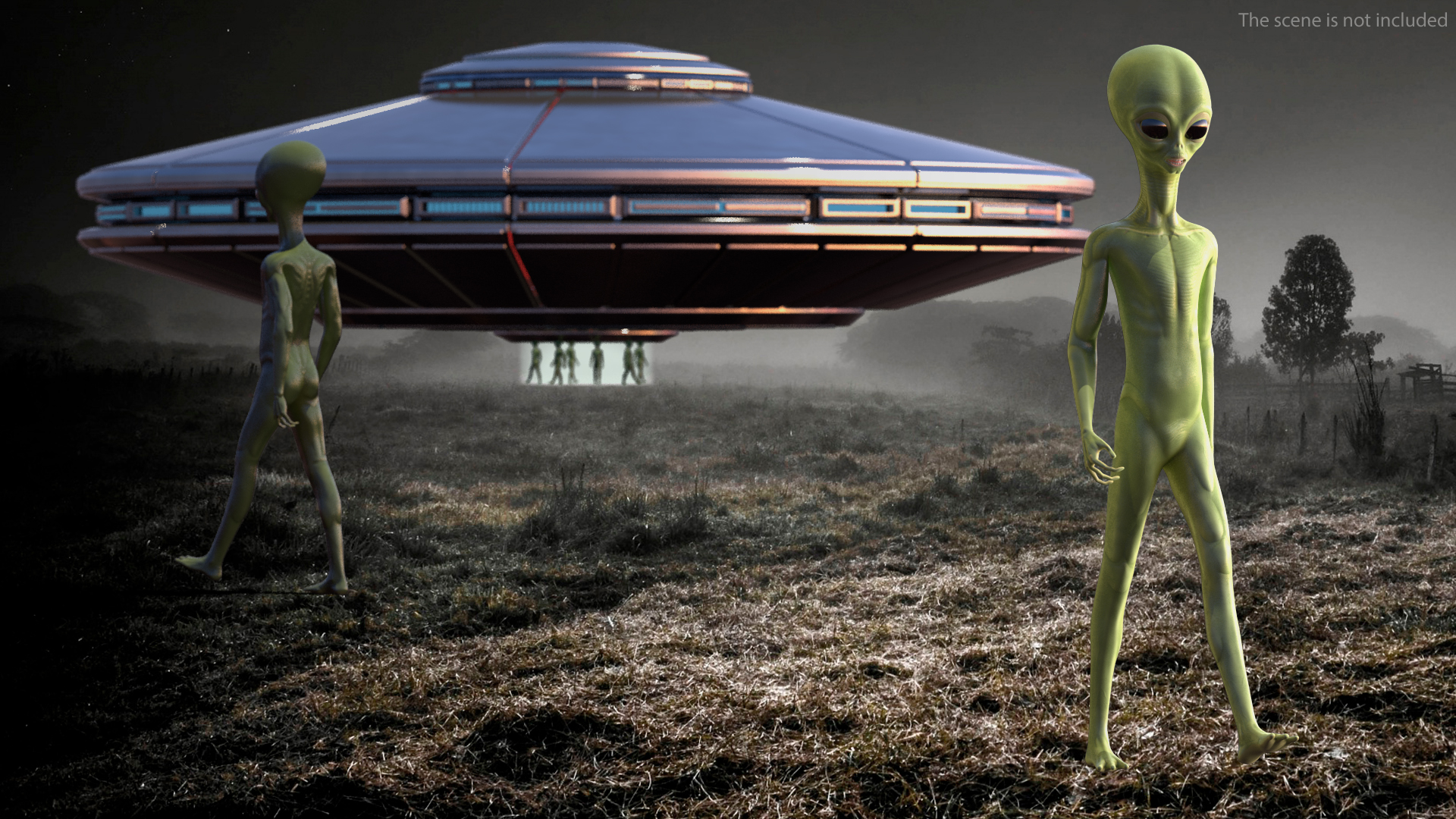 3D Cartoon Alien Head model