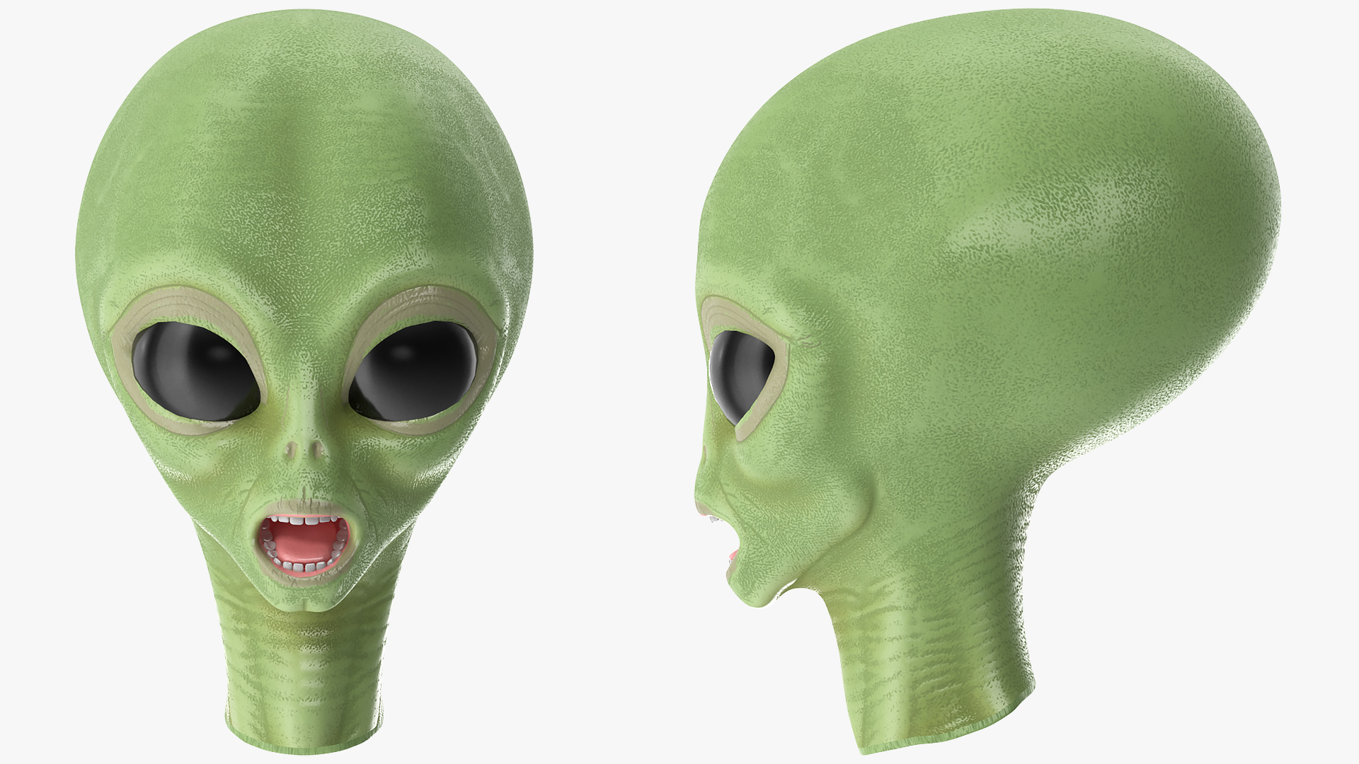 3D Cartoon Alien Head model