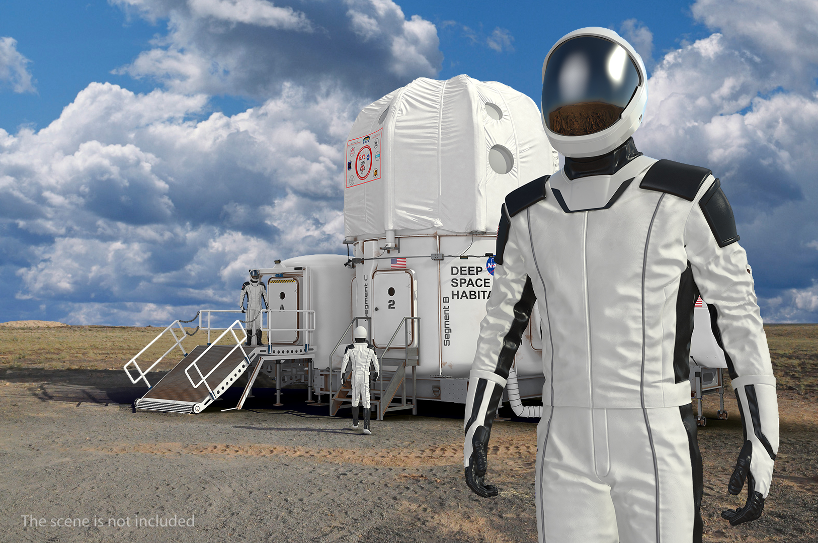 3D Futuristic Astronaut Space Suit Rigged model
