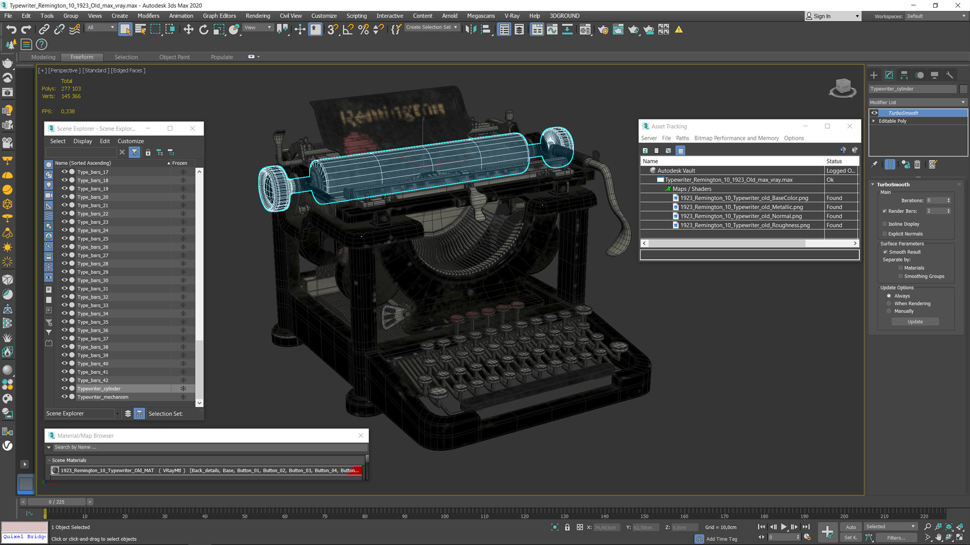 Typewriter Remington 10 1923 Old 3D
