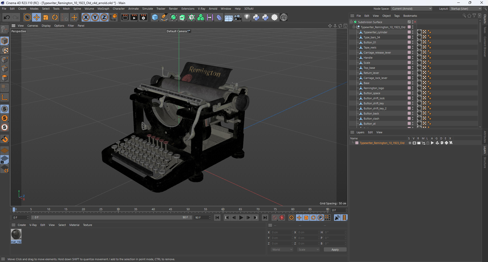 Typewriter Remington 10 1923 Old 3D