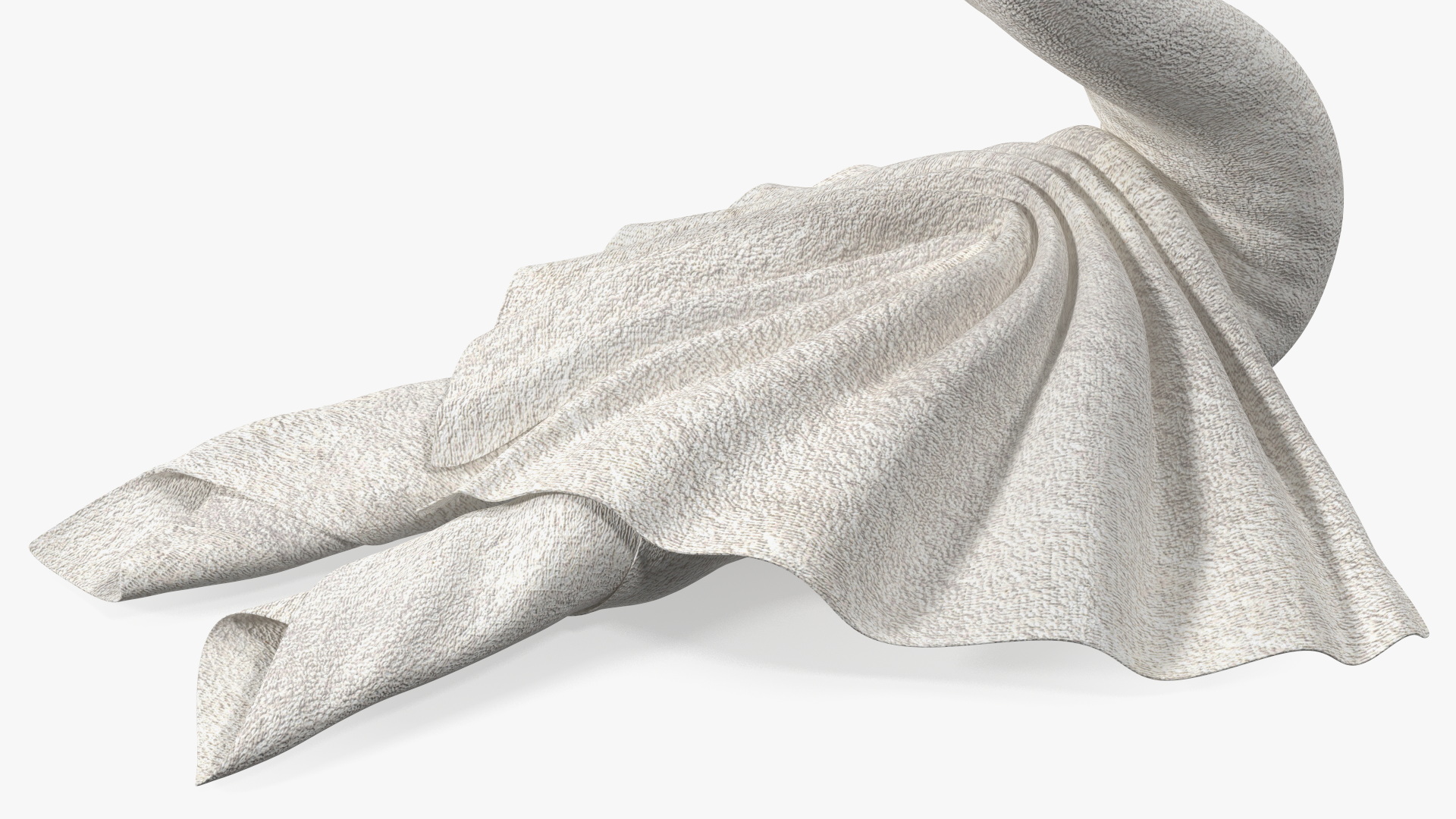 Beautiful Towel Swan Spread Wings White 3D model