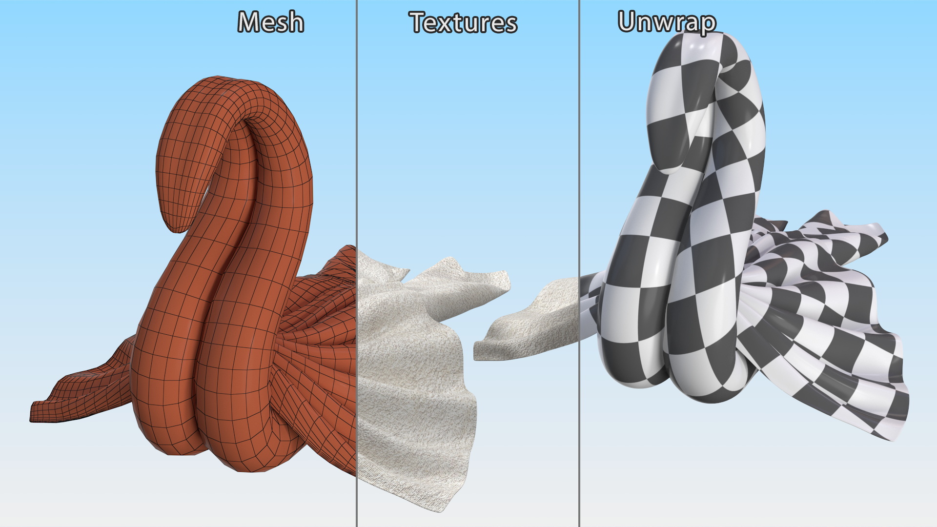Beautiful Towel Swan Spread Wings White 3D model