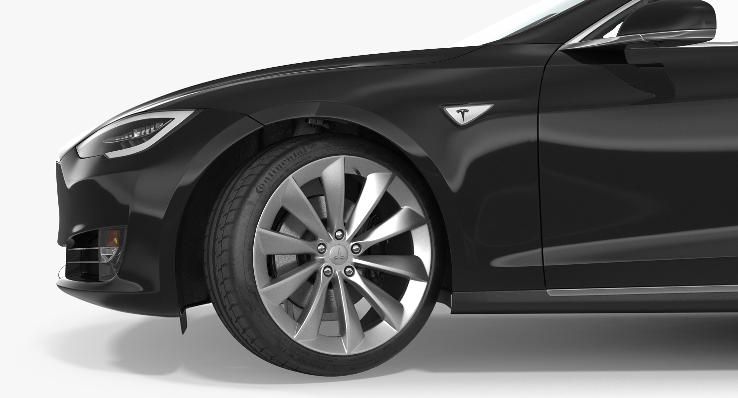 3D Tesla Model S P100D 2017 Rigged