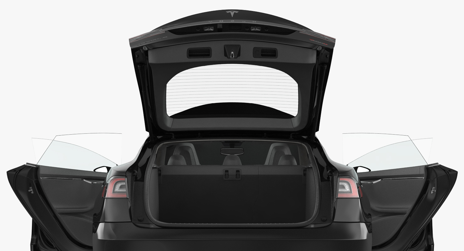 3D Tesla Model S P100D 2017 Rigged