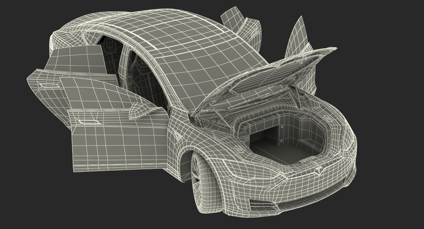 3D Tesla Model S P100D 2017 Rigged
