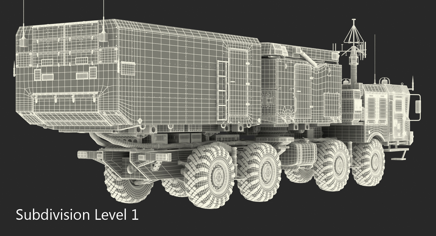 3D model Multi Functional Radar 92n2e for S 400 Rigged