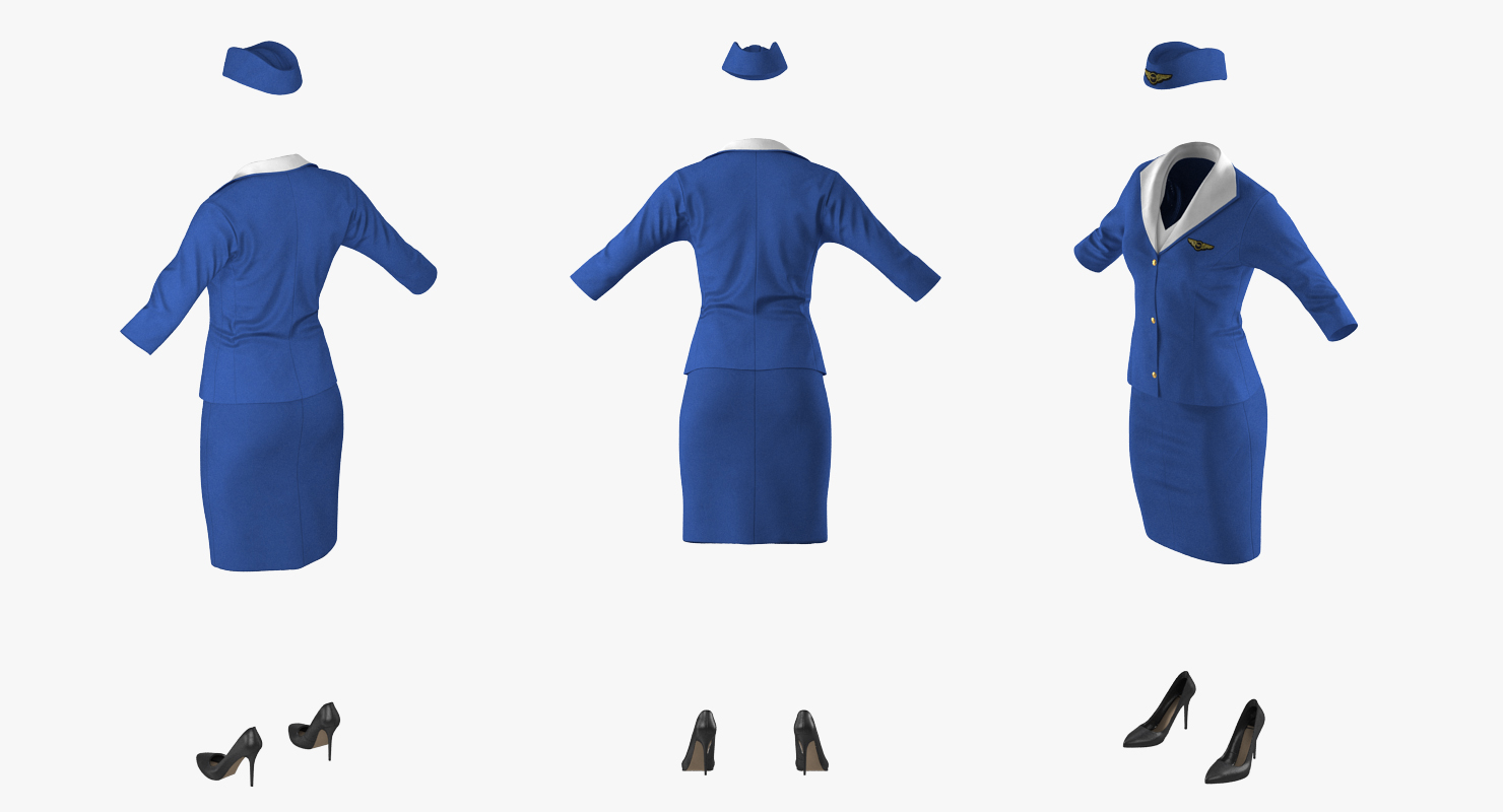 3D Stewardess Uniform model