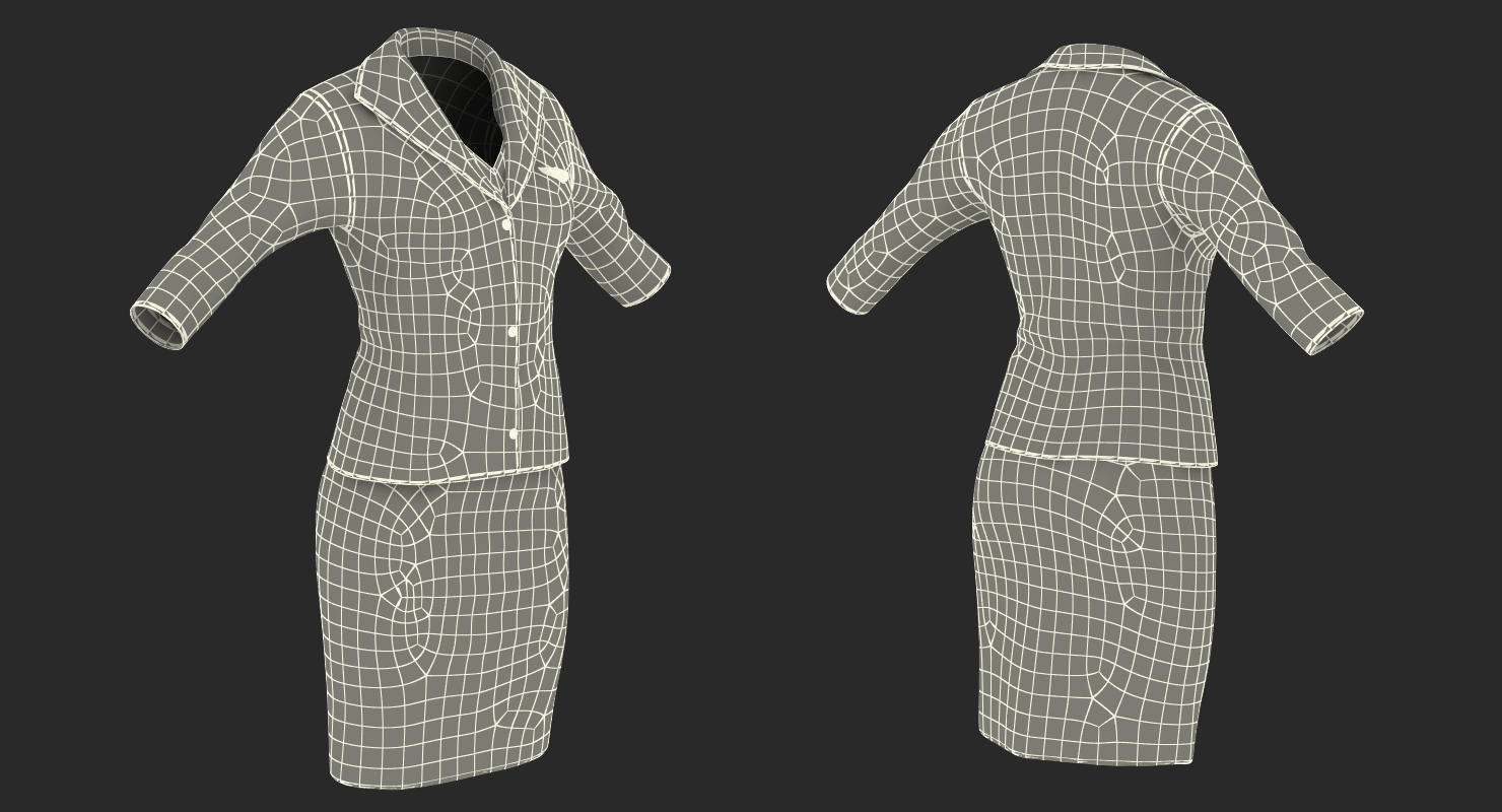 3D Stewardess Uniform model