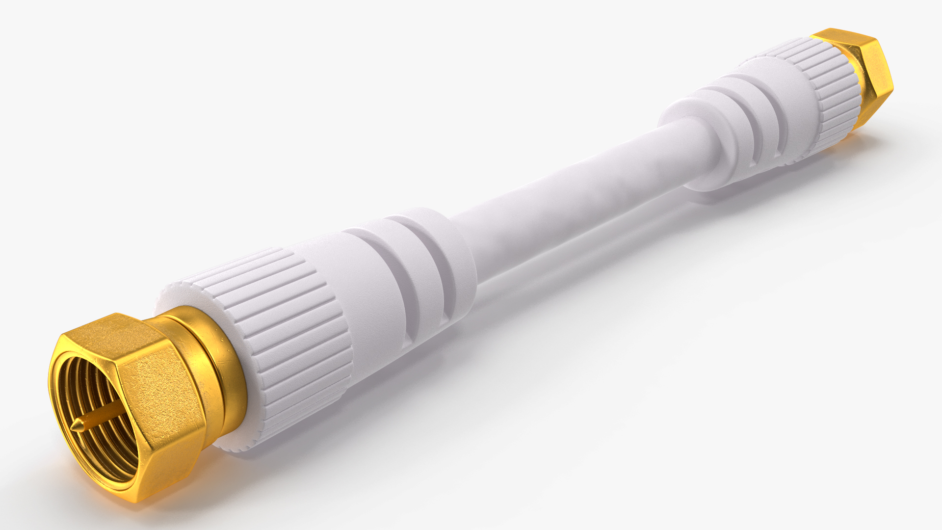 Coaxial Cable and Extender Gold Plated Set 3D