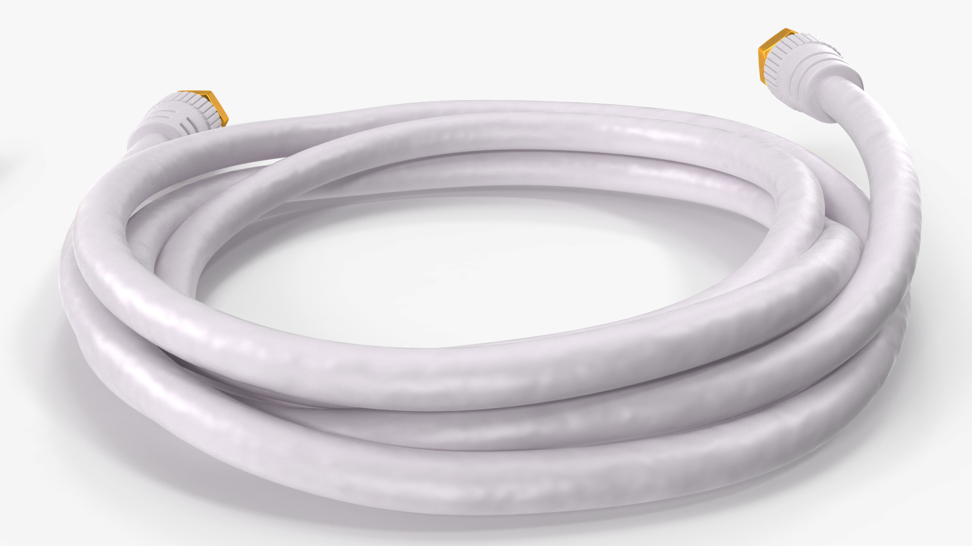 Coaxial Cable and Extender Gold Plated Set 3D