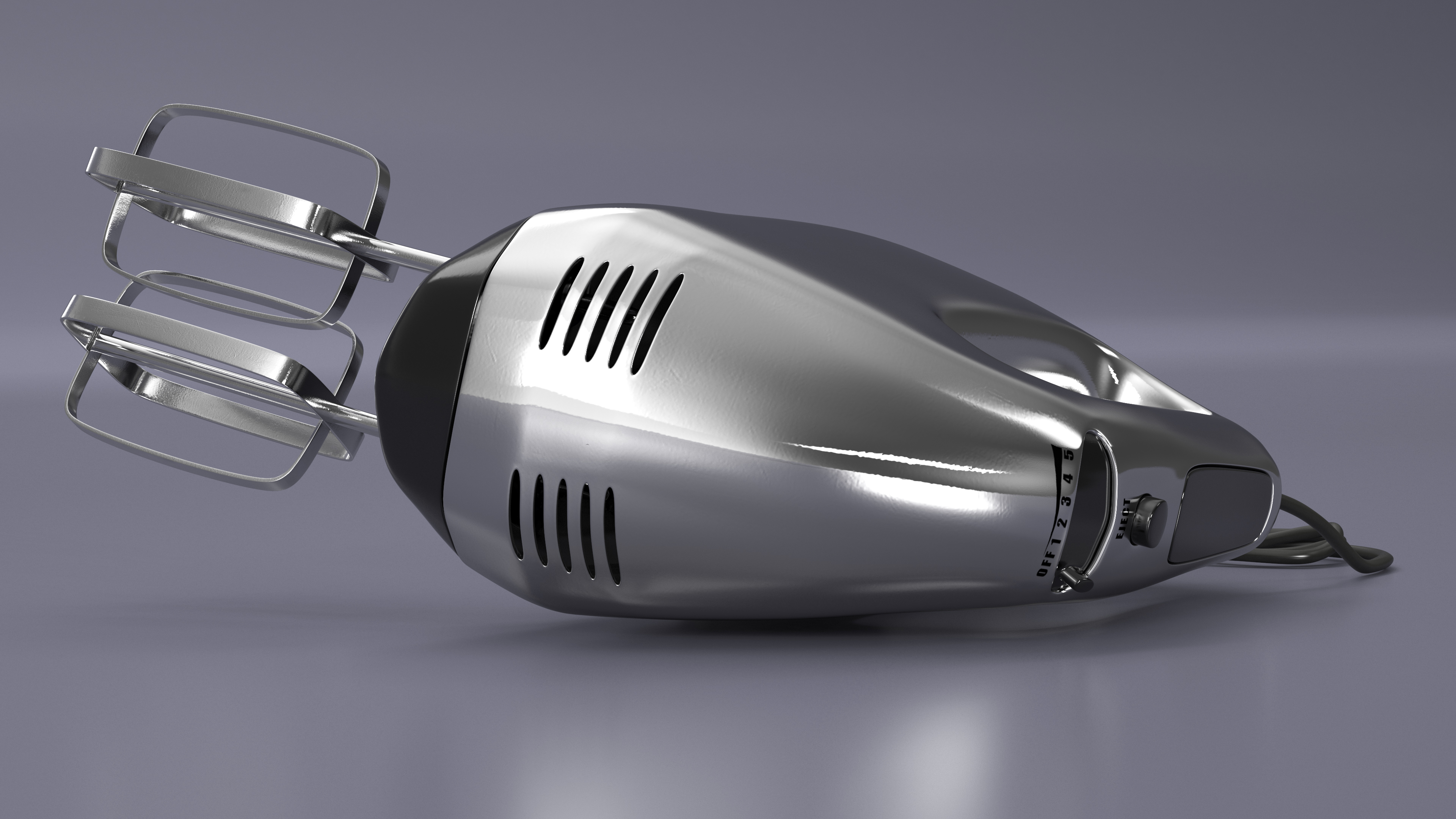 Hand Mixer Chrome 3D