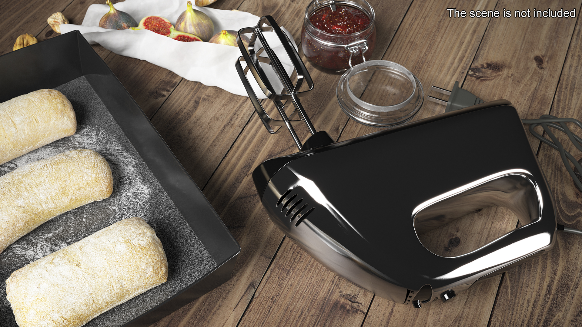 Hand Mixer Chrome 3D
