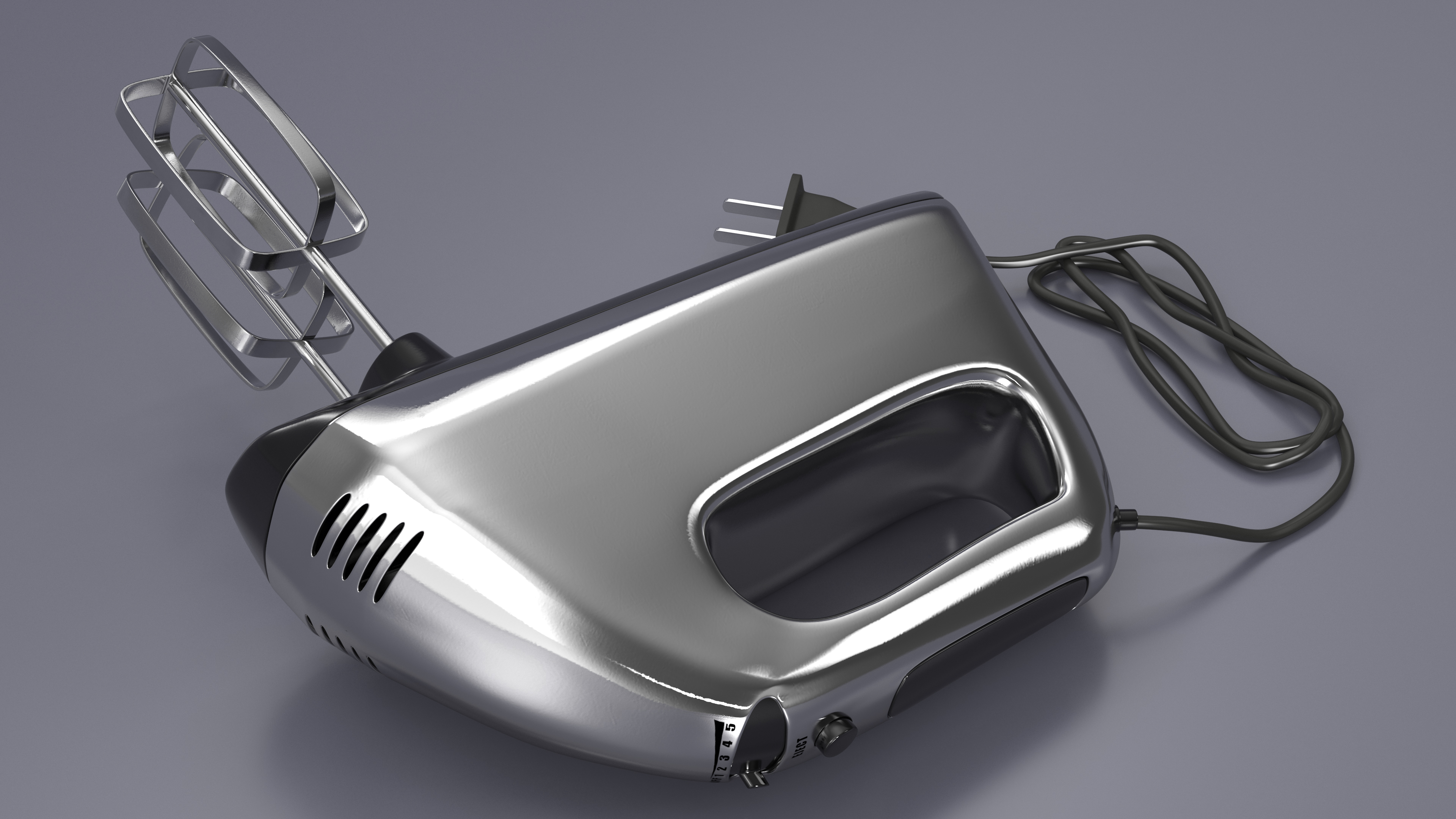 Hand Mixer Chrome 3D