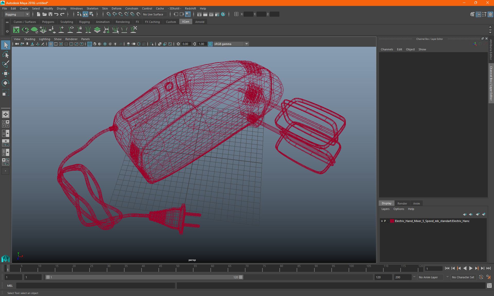 Hand Mixer Chrome 3D