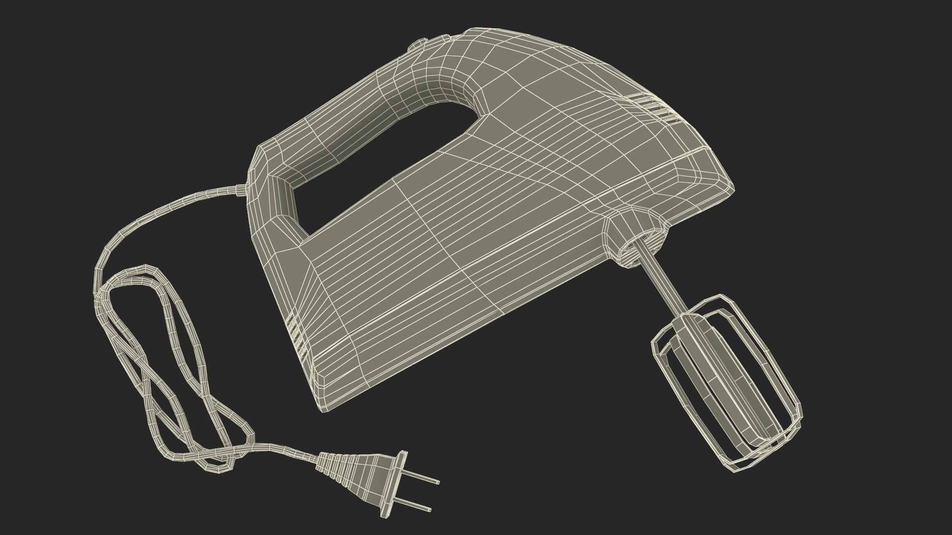 Hand Mixer Chrome 3D