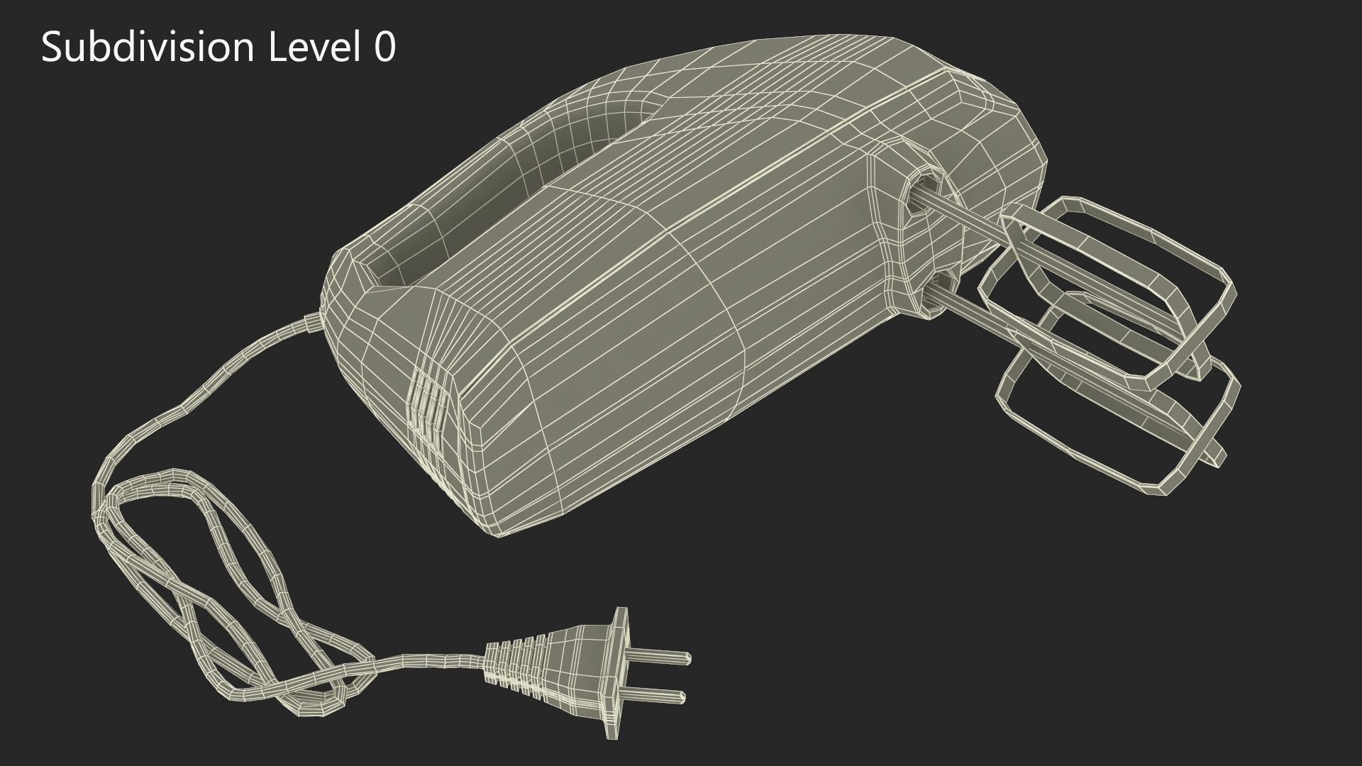 Hand Mixer Chrome 3D