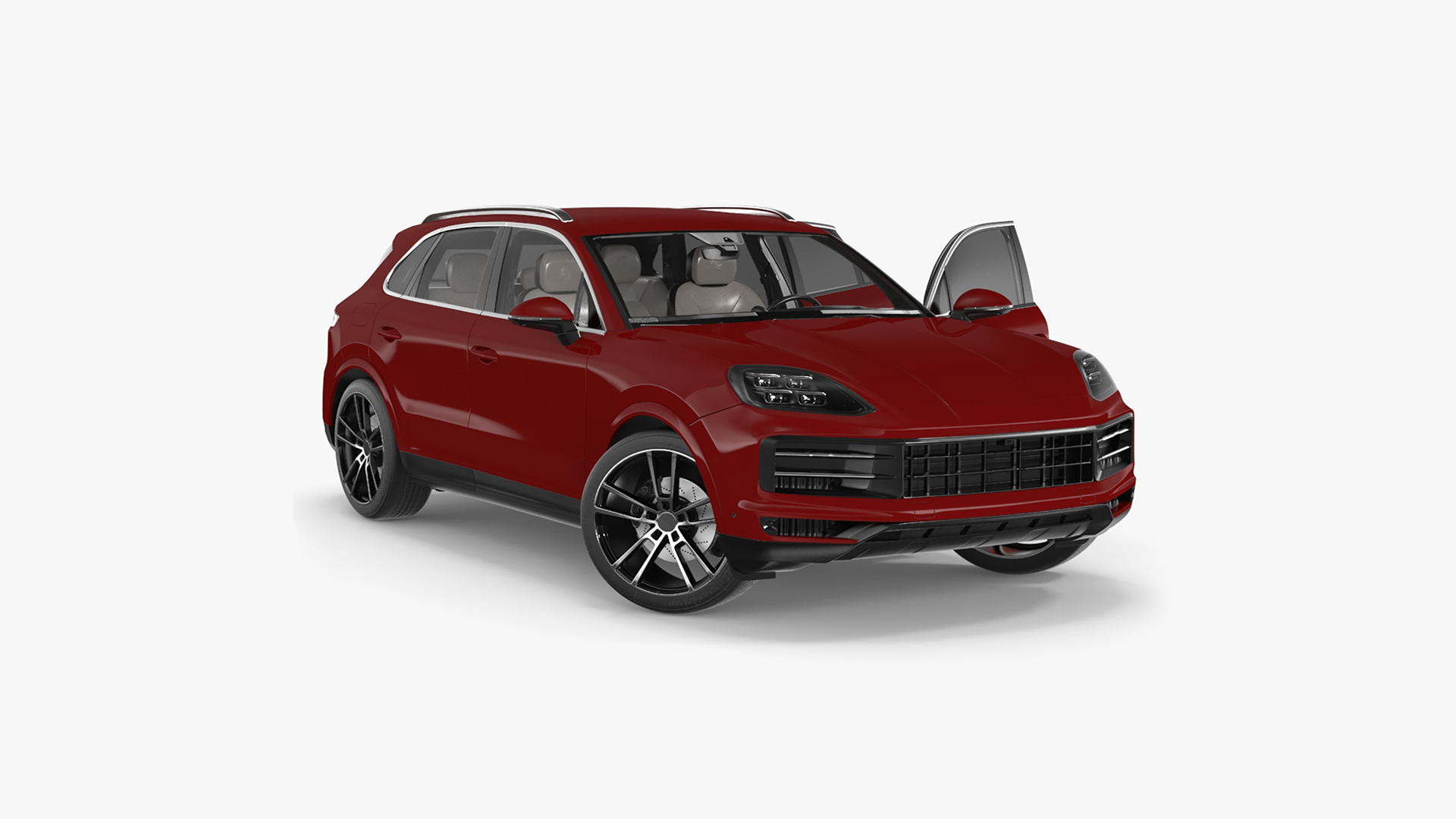3D Luxury AWD 4dr SUV Red Rigged for Cinema 4D model