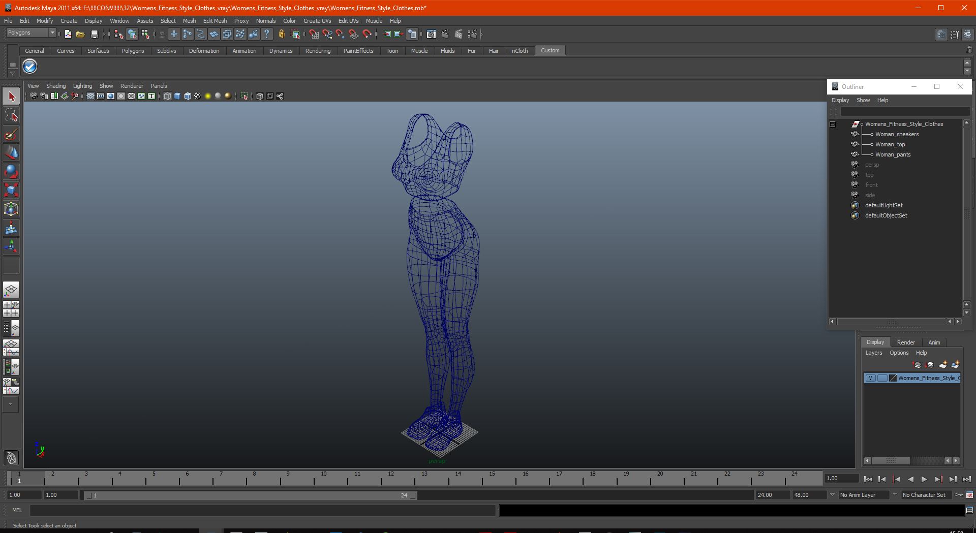 3D Womens Fitness Style Clothes model