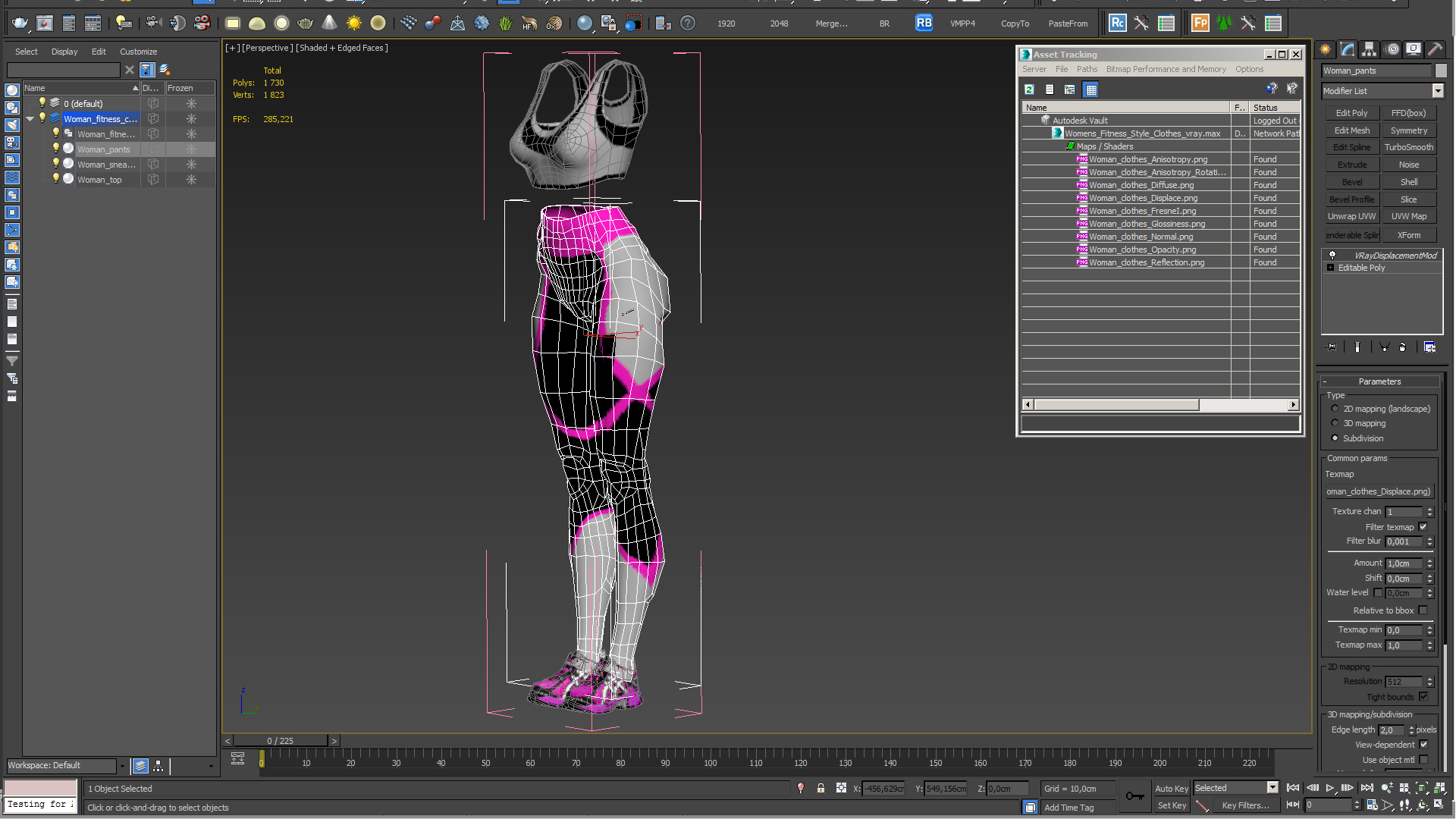 3D Womens Fitness Style Clothes model