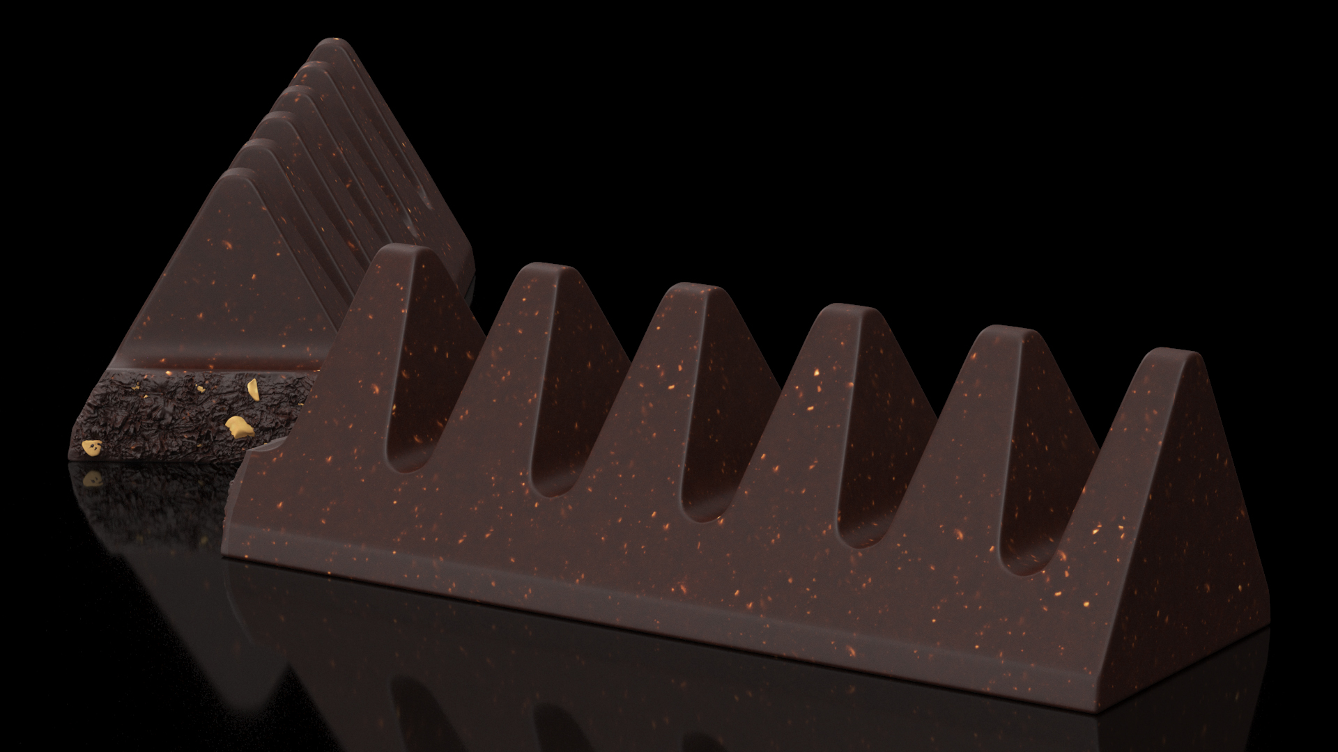3D model Dark Chocolate Broken Bar