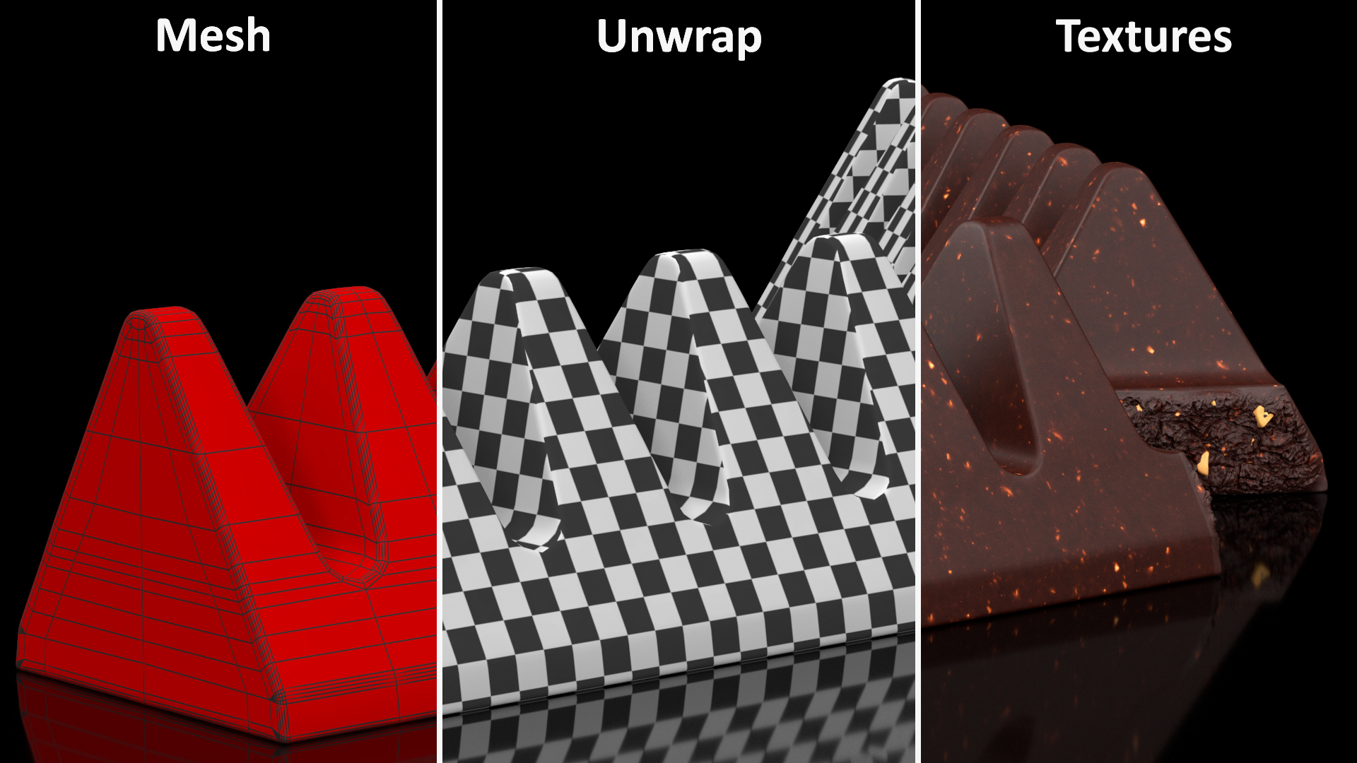 3D model Dark Chocolate Broken Bar