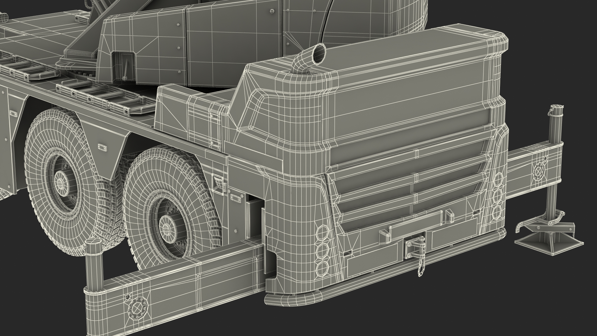 3D Mobile Crane Liebherr with Concrete Barriers Rigged