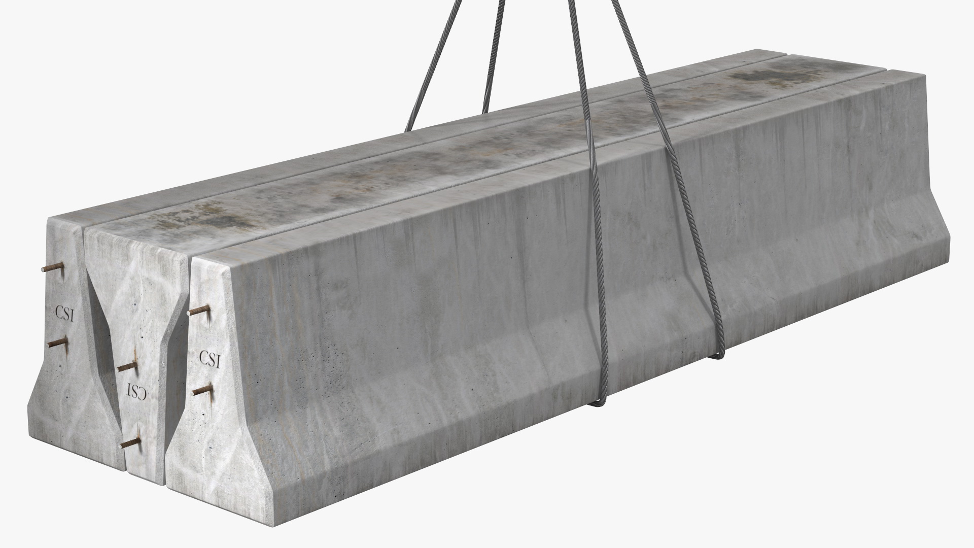 3D Mobile Crane Liebherr with Concrete Barriers Rigged