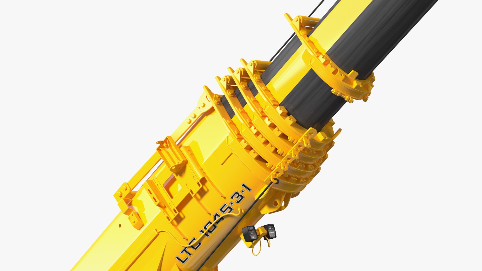 3D Mobile Crane Liebherr with Concrete Barriers Rigged