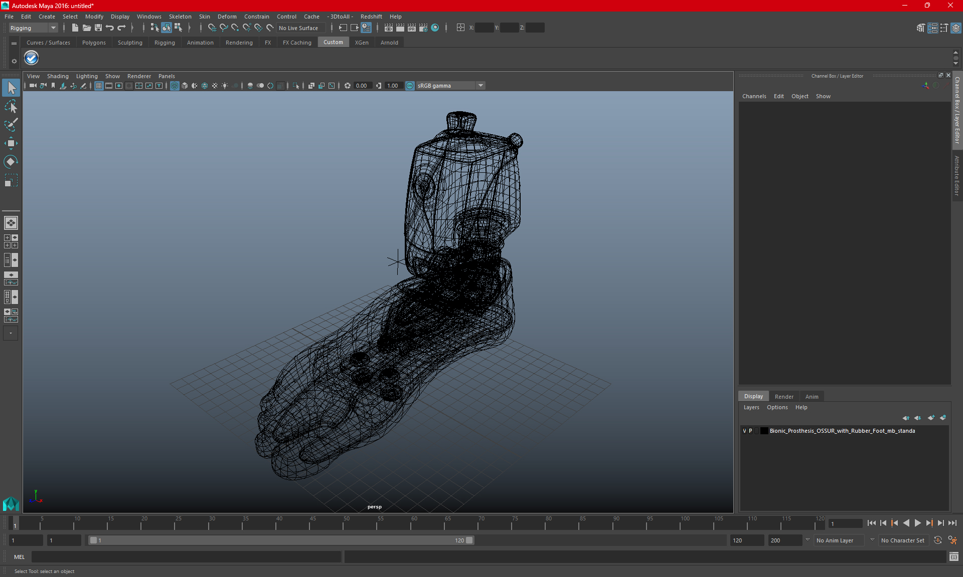 3D model Bionic Prosthesis OSSUR with Rubber Foot