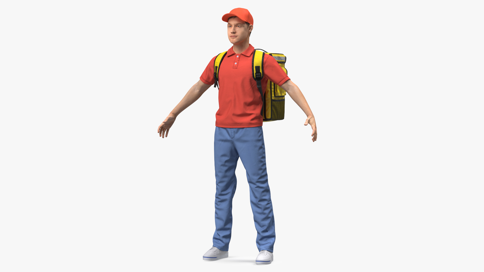 Food Delivery Man Neutral Pose Fur 3D model