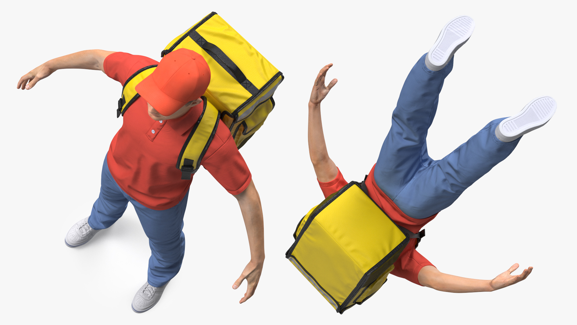 Food Delivery Man Neutral Pose Fur 3D model