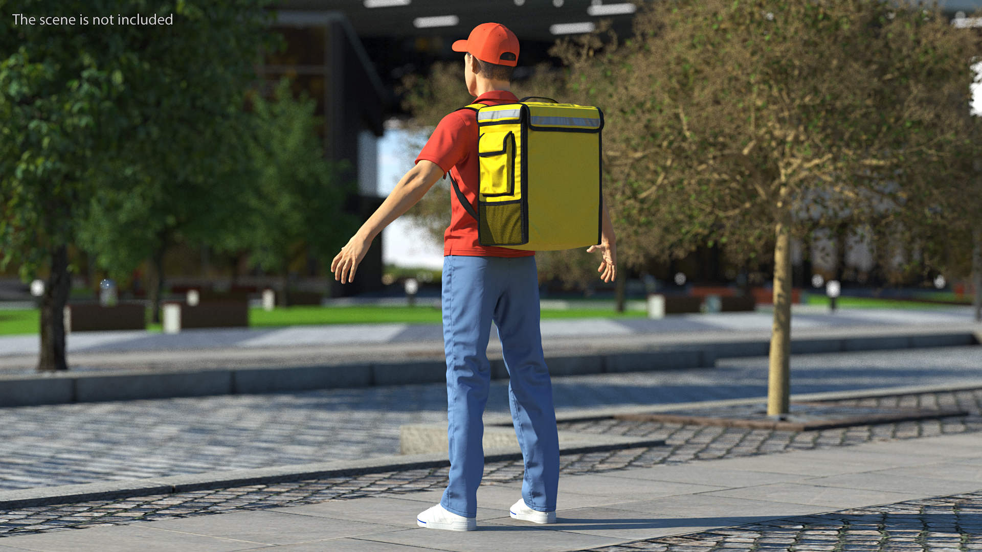 Food Delivery Man Neutral Pose Fur 3D model