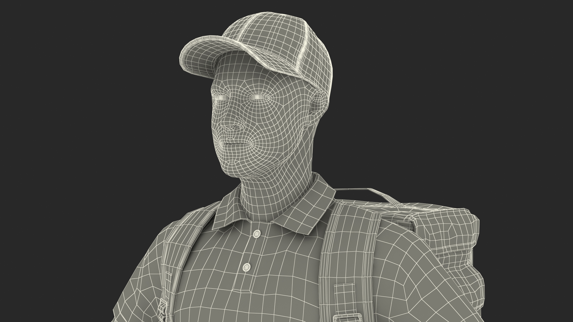 Food Delivery Man Neutral Pose Fur 3D model