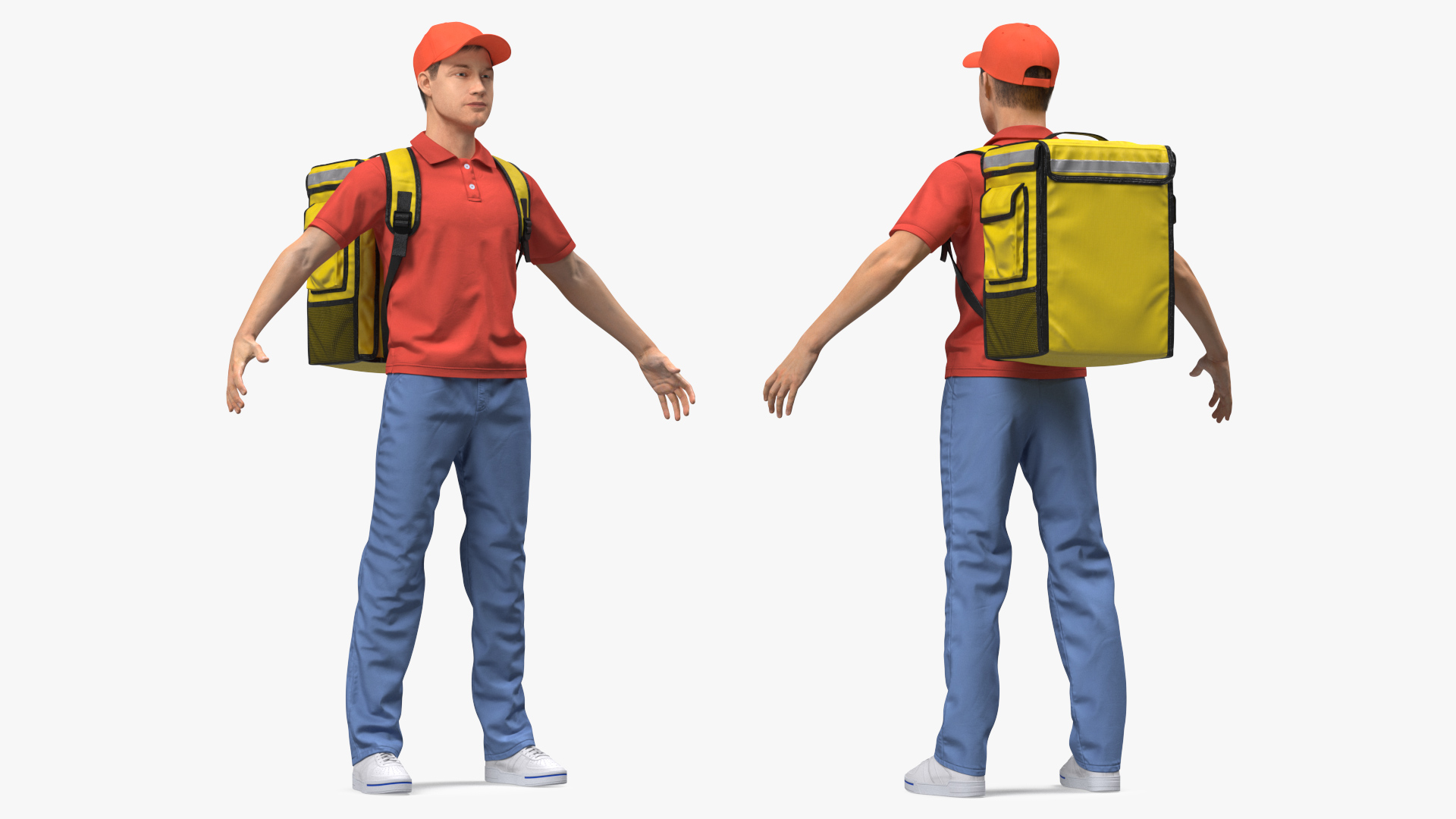 Food Delivery Man Neutral Pose Fur 3D model